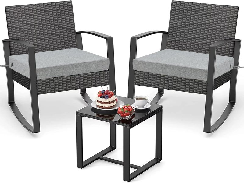 FUNHOME 2 Pack Outdoor Cushion Covers 24" x 22" x 4", No Insert! Chair Cushion Cover for Outdoor Furniture, Patio Chair Cushion Covers with Zipper and Tie, Replacement Cover Only(Light Grey) - Image 5